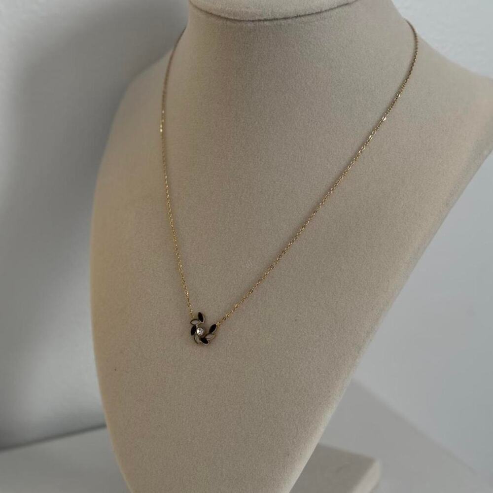 Black Gold Necklace Luxury Designer Style Stainless Steel Elegant - Picture 4 of 4